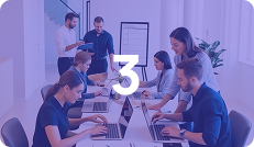 Team working on a project together